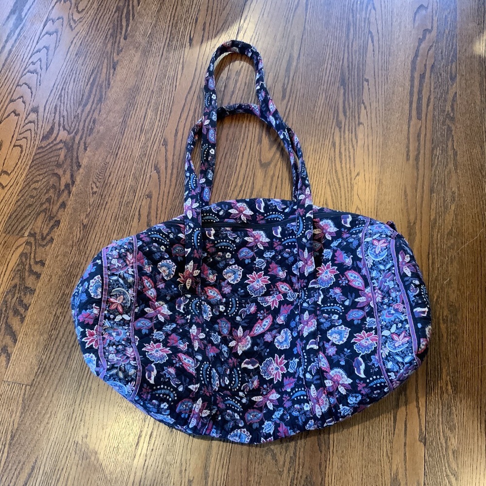 Vintage 80s 90s Talbots Quilted Duffle Weekender Bag Large Floral‎ Classic EUC